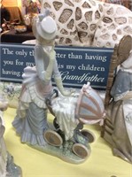 Lladro woman with baby carriage