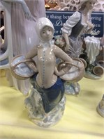 Lladro girl with two baskets