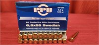 PPU 6m5 x 54 139 gr. Swedish Cartridges - Qty 20