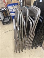 Set of six metal folding chairs