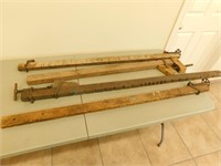 4 Antique Wooden Clamps - Various Sizes