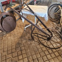 Vintage Metal Single Wheel Hand Cultivator