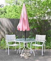Patio Table w/ Umbrella & Chairs