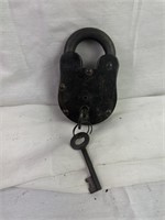 Large antique padlock with keys