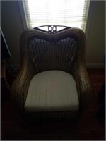 Beautiful Wicker Woven Oversized Chair & Cushion