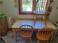 Wooden Table w/ 4 Matching Chairs