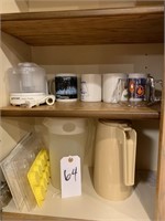 Coffee mugs, pitchers, chopper, misc kitchen