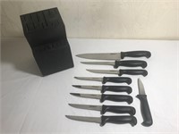 Mirage Black Handle Knife Set & Block