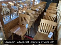 LOT, (8) TEACHER-STYLE WOOD DINING CHAIRS