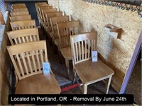 LOT, (8) TEACHER-STYLE WOOD DINING CHAIRS