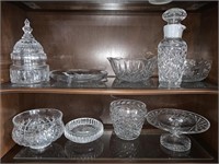 Glass Cake Stand, Decanter, Serving & More Lot O