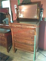 Antique dresser w/ mirror, 36w x 70 t x 20 d,