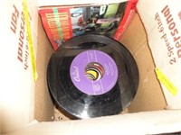 BOX OF 45 RPM RECORDS / NO COVERS (60+)