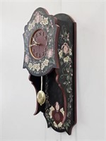 HAND PAINTED WOOD CLOCK -WORKS