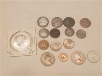 16pc foreign coins Germany Netherlands SILVER