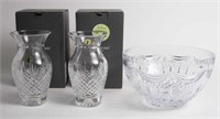 Lot: 3 Pieces of Waterford Crystal - 2 Vases, Bowl