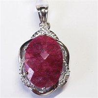 $300 S/Sil Ruby Cubic Zirconia Pendant