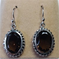 $200 S/Sil Smoky Quartz Earrings