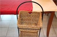 2 TIER BASKET HOLDER WITH BASKETS 40" TALL-15 WIDE