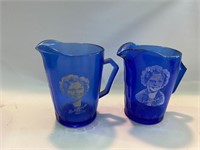 2QTY/ Vintage Cobalt Blue Shirley Temple Milk