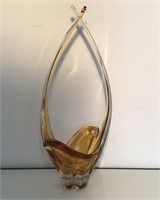 CHALET / LORRAINE AMBER ART GLASS BASKET CANADA
