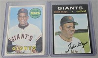 2 Willie Mays Baseball Cards; 1969 & 1971