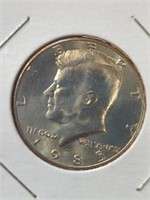 Uncirculated 1985d Kennedy half dollar