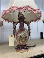 Victorian Table Lamp w/Shade 25"H