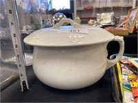 White ironstone chamber pot.