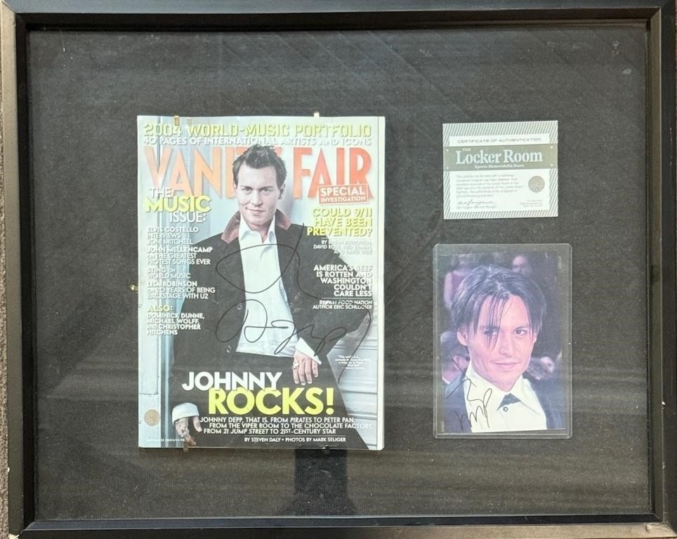 JOHNNY DEPP AUTOGRAPHED MAGAZINE & PHOTO