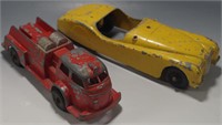 2 HUBLEY KIDDIE TOY FIRE TRUCK VINTAGE