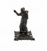 Cast Metal Person Clenching Fist Matchstick Holder