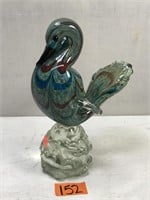 Murano Style Art, Green/Blue/Red Glass Bird
