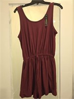 New - Wine Colored Romper with Pockets