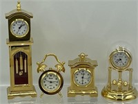 Miniature brass clocks, assortment of different