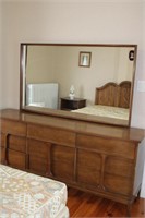 Gibbard nine drawer dresser with landscape mirror,