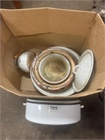 Vintage Wash Basins, Ceramic Roaster