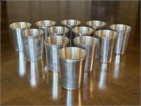 Twelve Silverplate Mint Julep Cups 3 1/2"