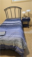 Single Frame Bed, Mattress, Bedding Headboard &