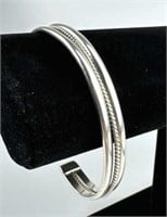 925 Silver Single Twisted Wire Cuff Bracelet