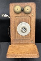 Vintage Kellog Oak Wall Telephone