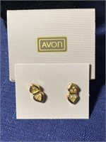 Vintage Avon original box Gold tone earrings