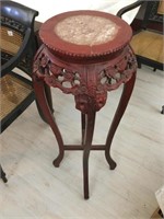 Asian Plant Stand w/ Marble Top 36"