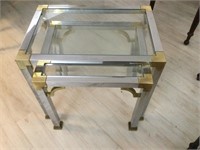Retro Glass & Chrome / Gold Nesting Tables