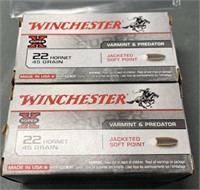 100 rnds Winchester .22 Hornet Ammo