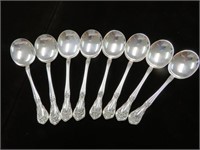 (8X) 9.45 OZ CHATEAU ROSE STERLING SOUP SPOONS