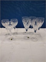 Eight Waterford Crystal Stemware Glasses x8