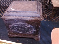 Vintage tin fireplace coal bucket, 17" long x 16"