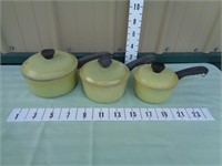 3-Vintage Club Aluminum Cookware Pots w/Lids