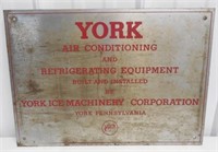 York Ice Machinery Corp steel sign